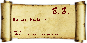 Beron Beatrix névjegykártya
